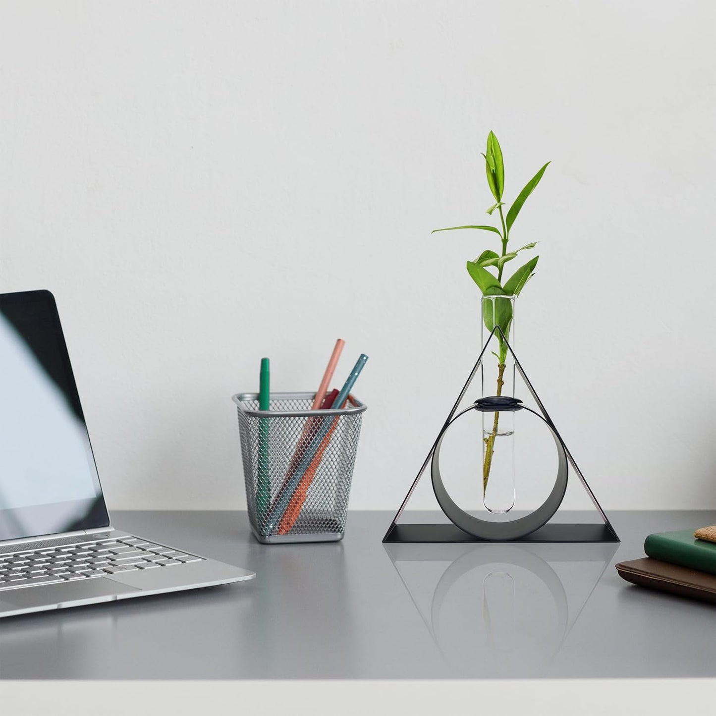 Unique Metal Wizard Propagation Tube Vase Planter with Tube, Cute Home Decor, Small Flower Pot for Desk Shelf, Home Decor, Magic School Gifts and Collectibles for Home Friends