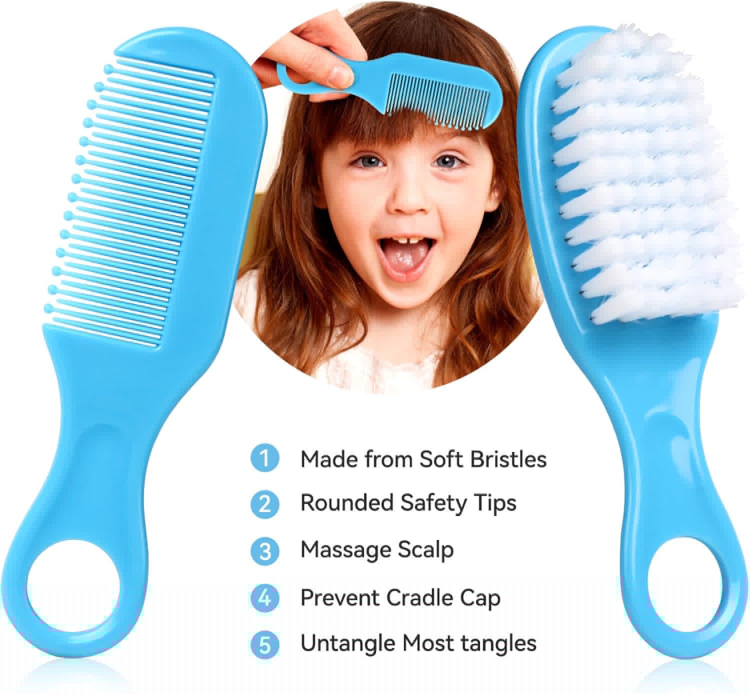 Baby Grooming Kit, Infant Safety Care Set with Hair Brush Comb Nail Cl