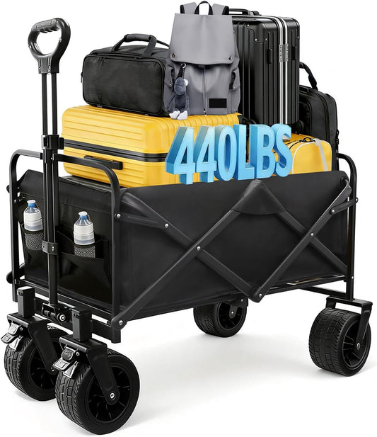 Beach Cart with Big All-Terrain Wheels for Sand & Air Sofa, 440 LBS Wa