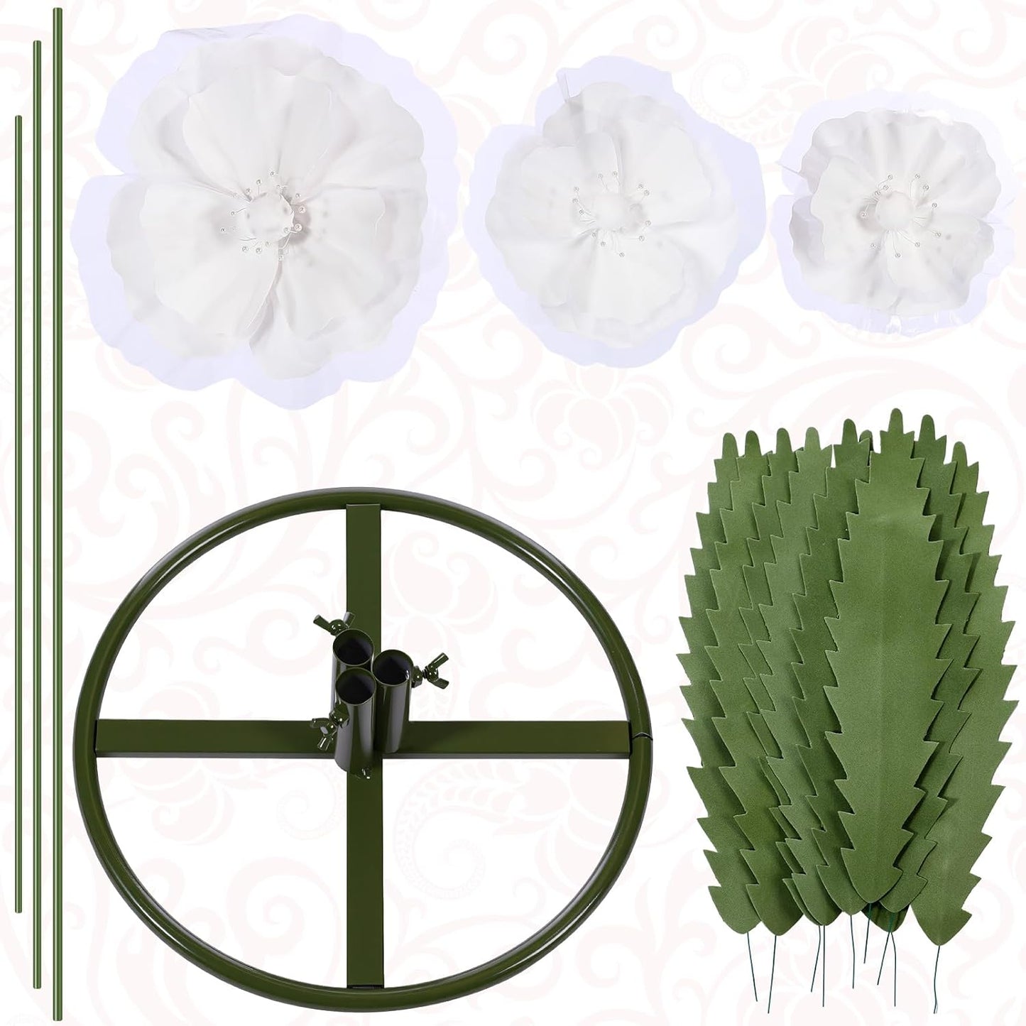 Chunful 6.1 ft Giant Flowers for Decoration with Stand Large Artificial Plastic Flowers Big Handcrafted Decoration for Garden Birthday Party Wedding Props Festival Shop Window Display(White)