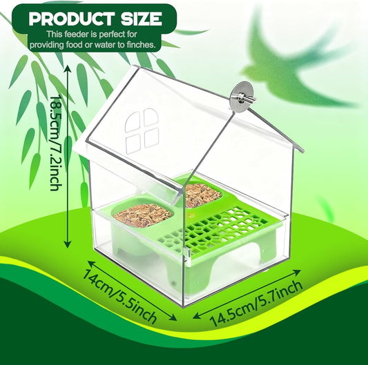 Pull-Out External Parrot Feeder, No Mess Bird Feeder, Decorative Trans
