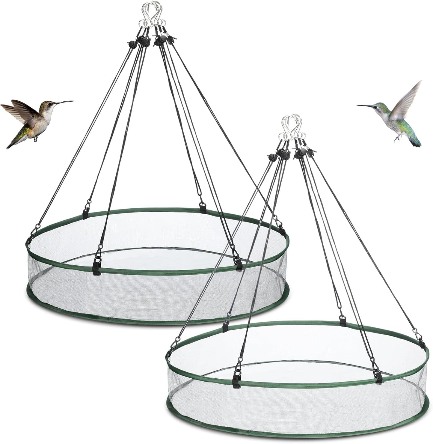 2 Pieces Universal Wild Bird Seed Catcher Hanging Hoop Platform Bird Seed Catcher Tray for Hummingbird Feeders Bee Feeder Outdoor Garden Accessories (24 Inch)
