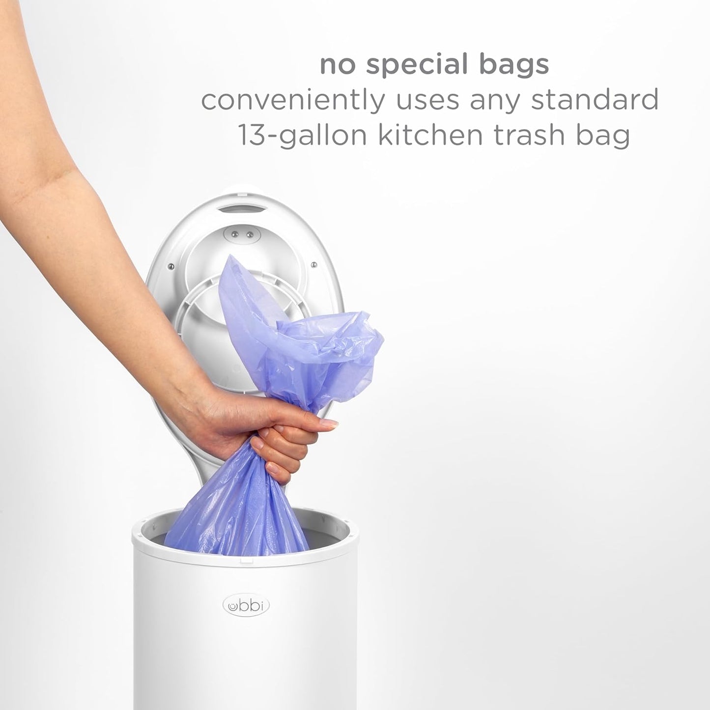 Ubbi Steel Diaper Pail, Odor Locking, No Special Bag Required, Award-W