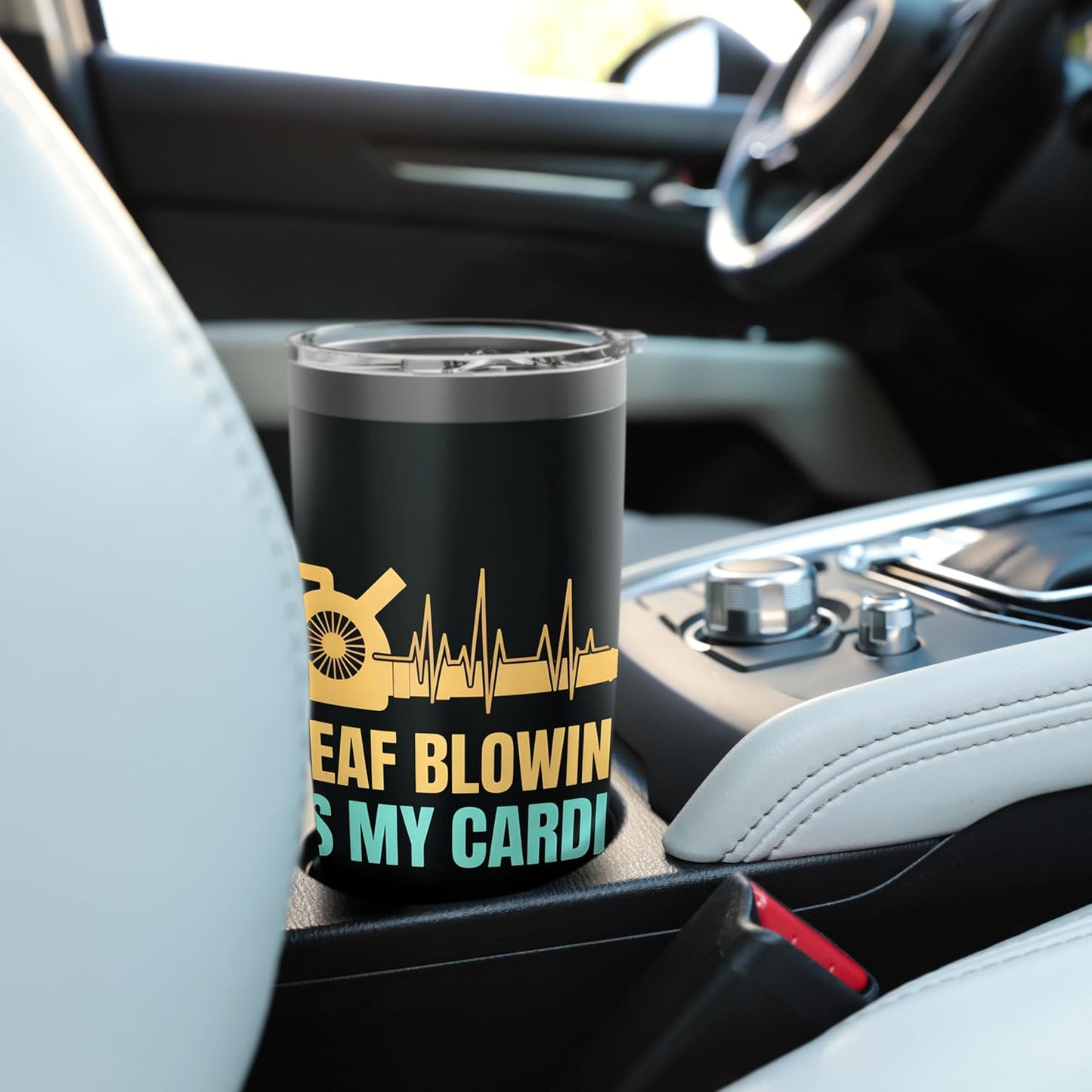 Leaf Blowing Is My Cardio Funny Landscaping Worker Stainless Steel Insulated Tumbler