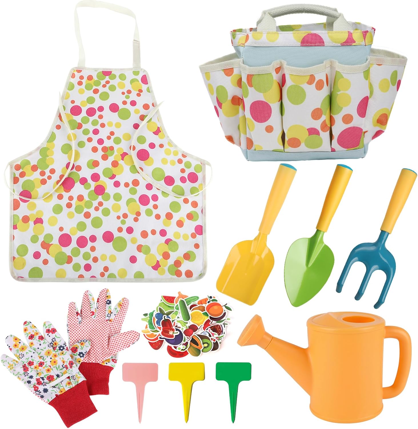 Kids Gardening Set, Kids Gardening Tools with Watering Can, Shovel, Ra