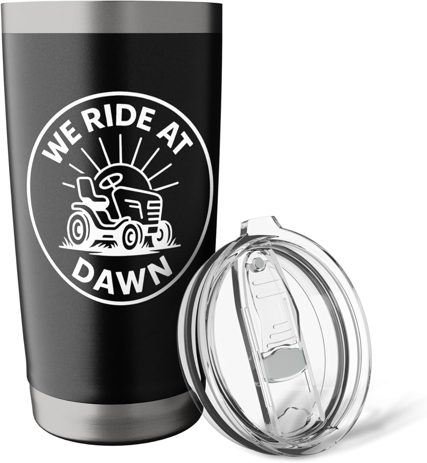 We Ride At Dawn Lawn Mower Funny Yard Work Stainless Steel Insulated Tumbler