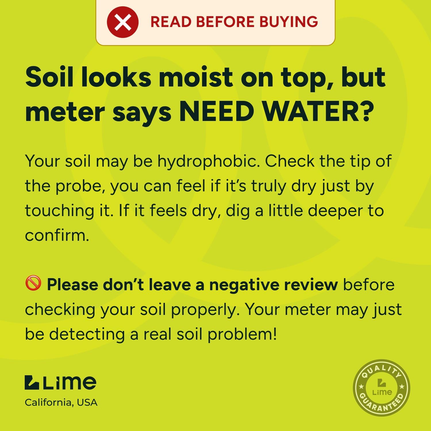 GROWIT Plant Moisture Meter - Accurately Tells You When to Water Your 