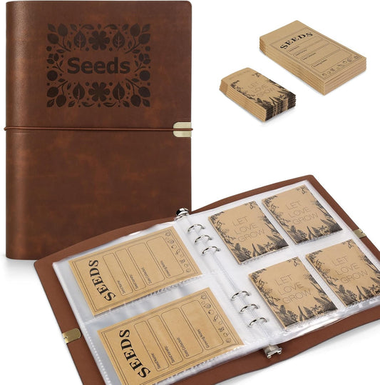 Seed Storage Organizer, Seed Packet Organizer Binder with 80Pcs Garden