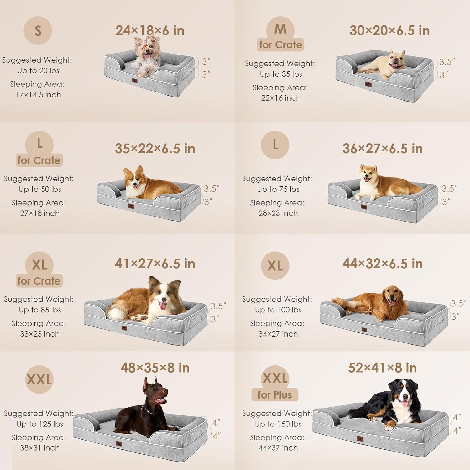 EHEYCIGA Orthopedic Dog Beds for Extra Large Dogs 44x32Inch, Waterproo