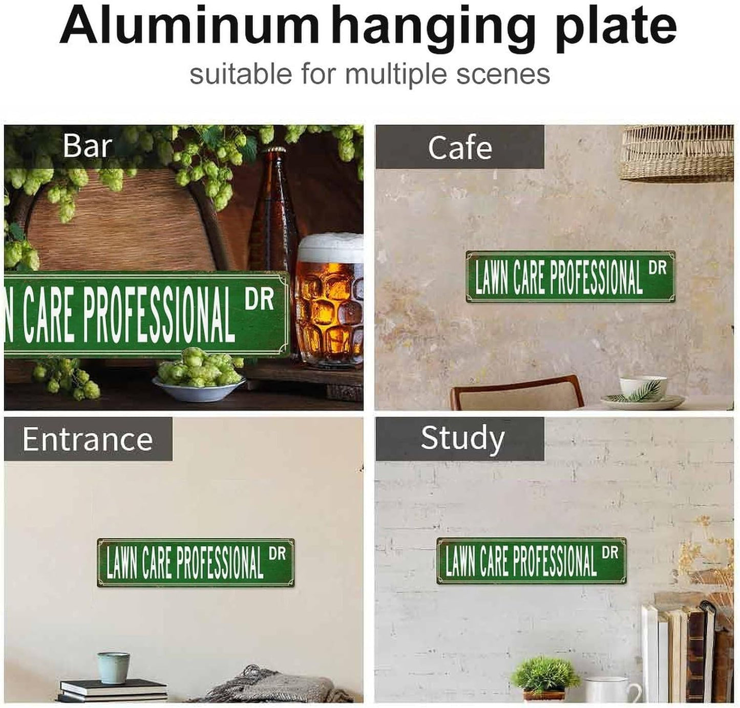 Personalized Sign, Customize Profession Road Signs, Lawn Care Professional Occupation Lovers Gfts, 4x16, Fade Resistant, Made in USA, Rust Free, Choose Colors, Decor for Living Room, Outdoor, Laundry
