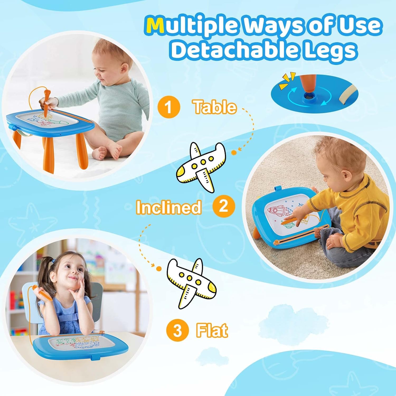 Kikidex Magnetic Drawing Board, Toddler Girl Toys for 1-2 Year Old, Do