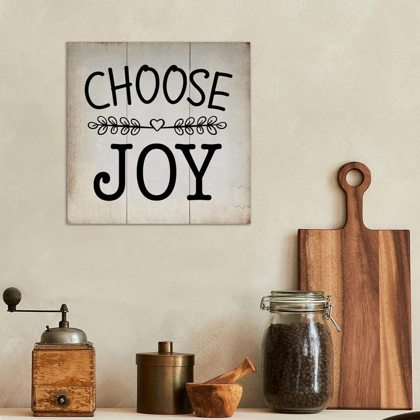 LITTLEGROVE SEEDS Vintage Bible Verse Wood Sign with Inspirational Quotes Choose Joy Sign Farmhouse Wall Art Rustic Wall Decor for Home Man Cave Door Porch Garden Party 12x12in