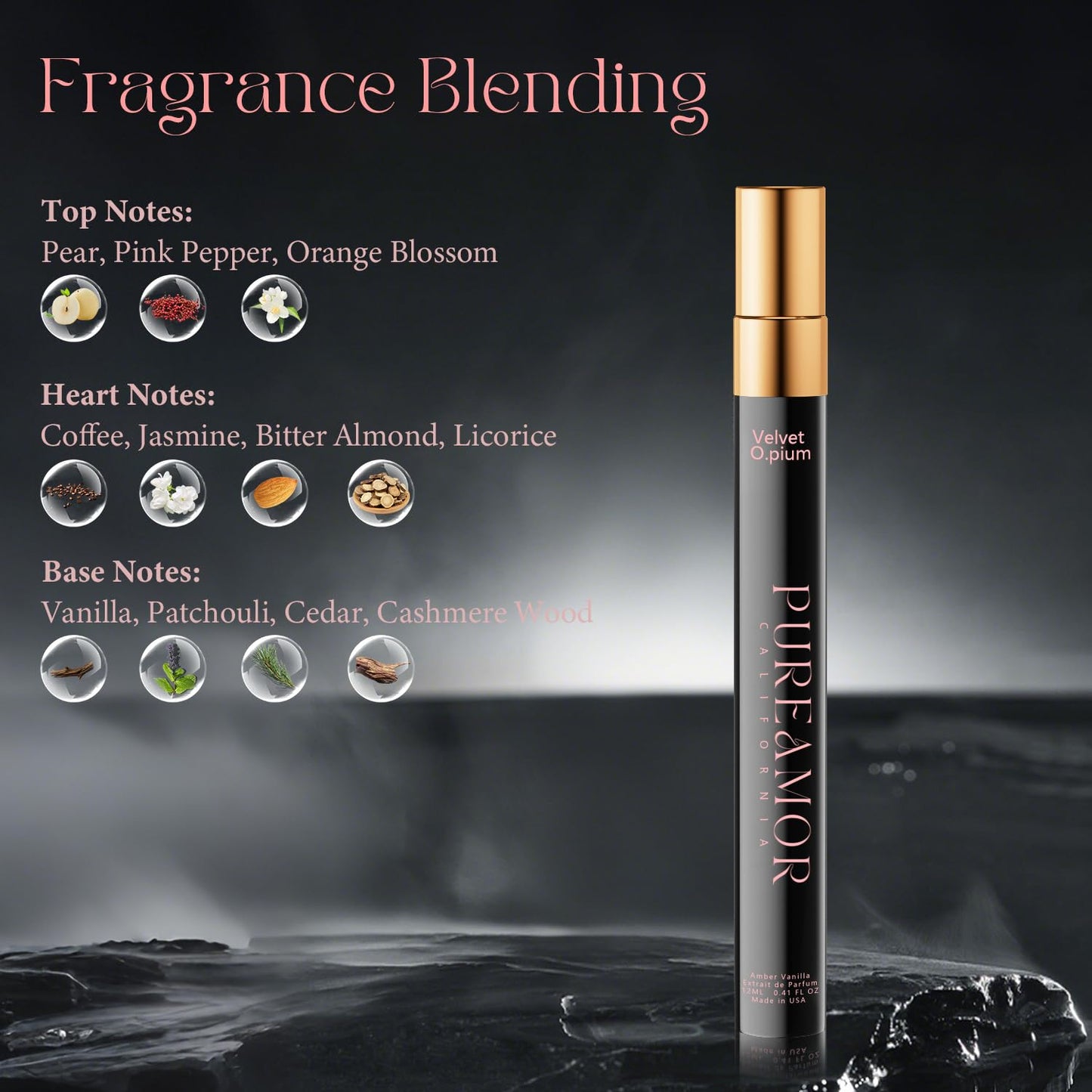 PUREAMOR Pheromones Perfumes for Women, Amber Vanilla Perfume, Long La