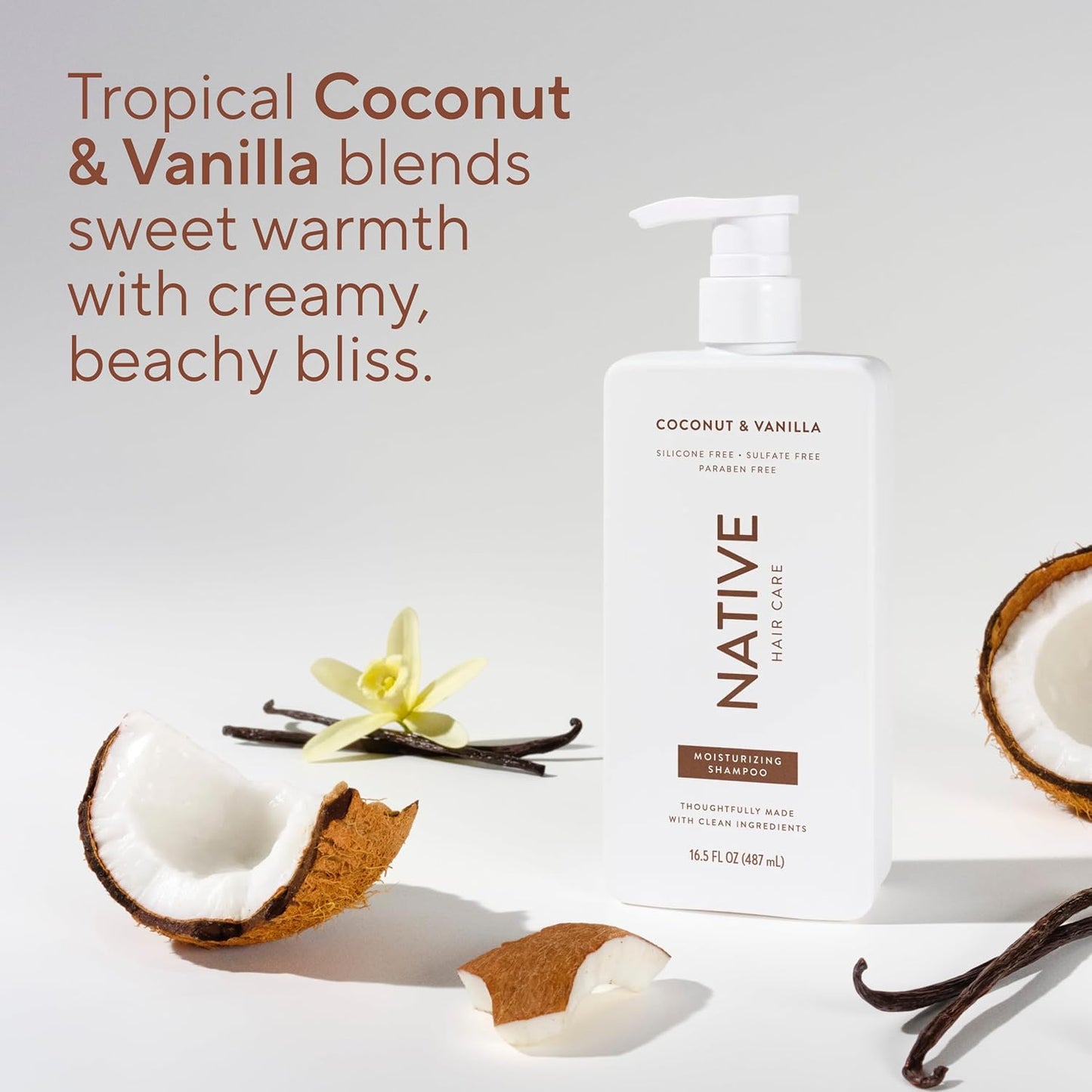 Native Coconut & Vanilla Shampoo and Conditioner Contain Naturally Der