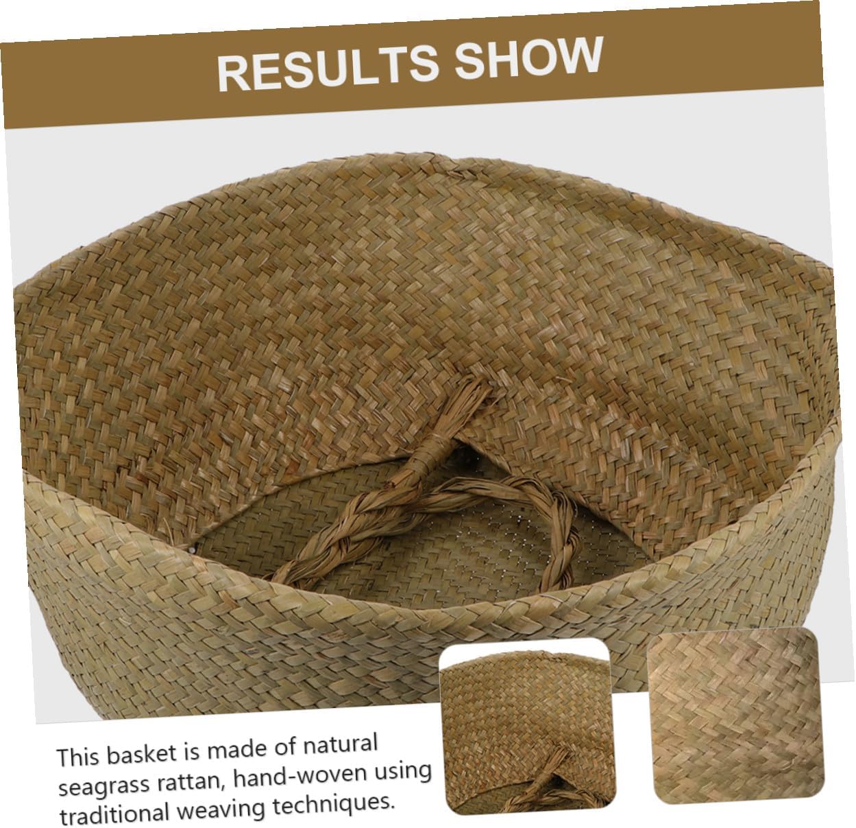 Woven Flowerpot Basket Handwoven Storage Bin Large Foldable Rattan Pla