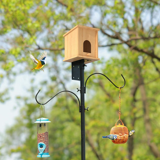 ERYTLLY Bird House Pole 80 Inch Bird Feeder Pole with Squirrel Baffle 