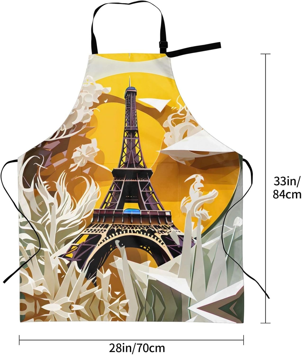 Paris Eiffel Tower print Waterproof chef's apron with pocket apron for