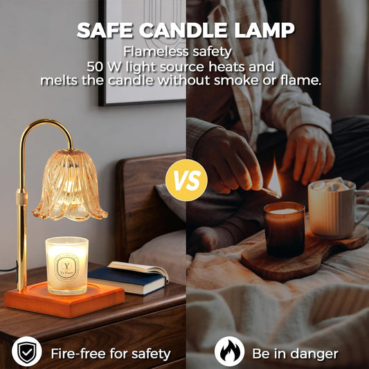 Candle Warmer Lamp with Timer Dimmable, Birthday Gifts for Women Mom, House Warming Gifts New Home Decor, Wax Melt Warmer for Jar Candles