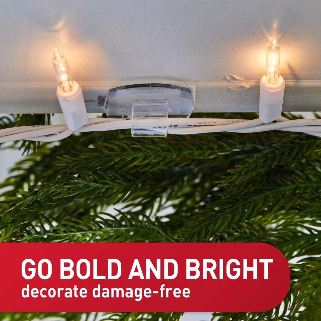 Command Outdoor Light Clips, 20 Clear Clips and 24 Command Strips, Dam