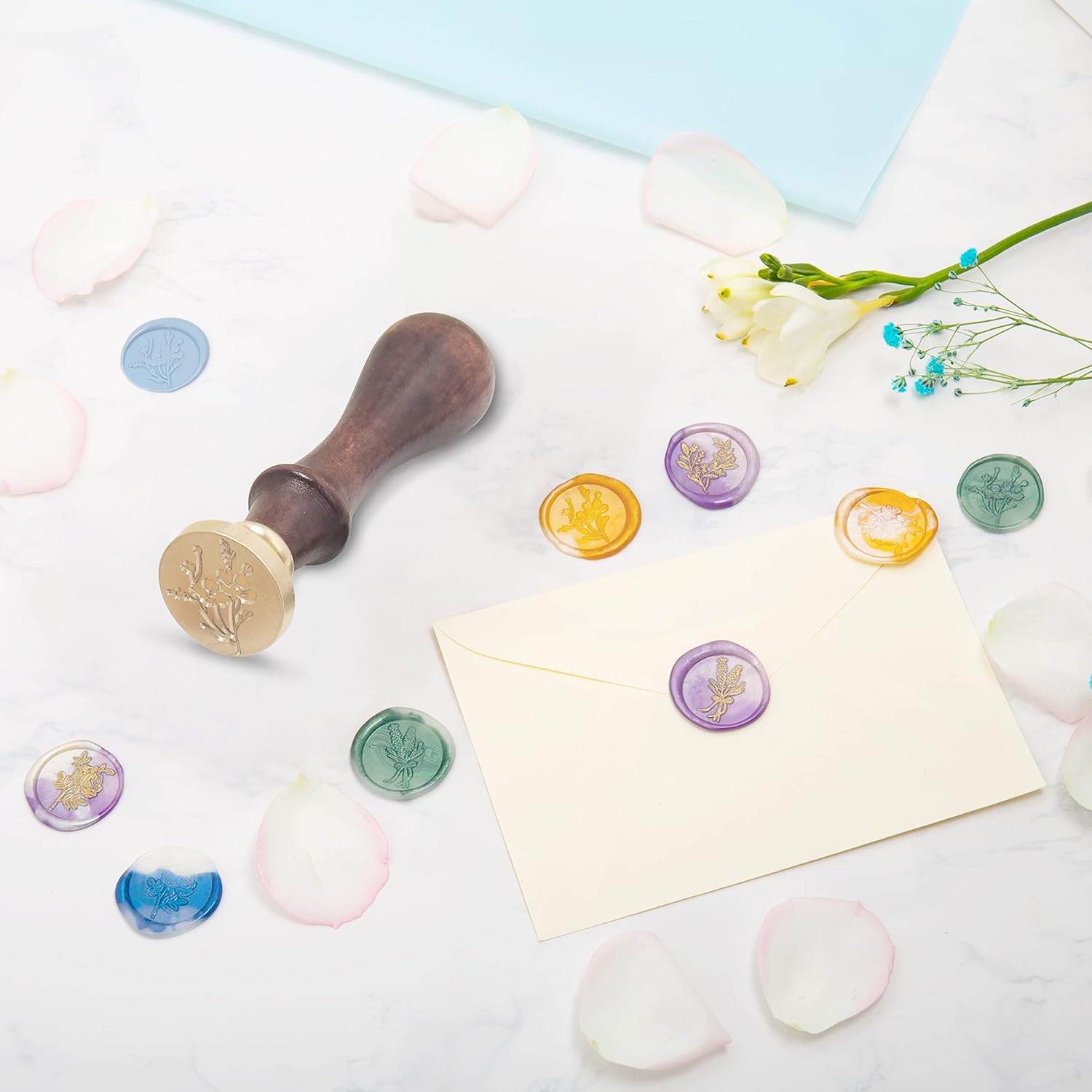 Romantic Rose Wax Seal Stamp, Elegant Garden Botanical Plant Sealing S