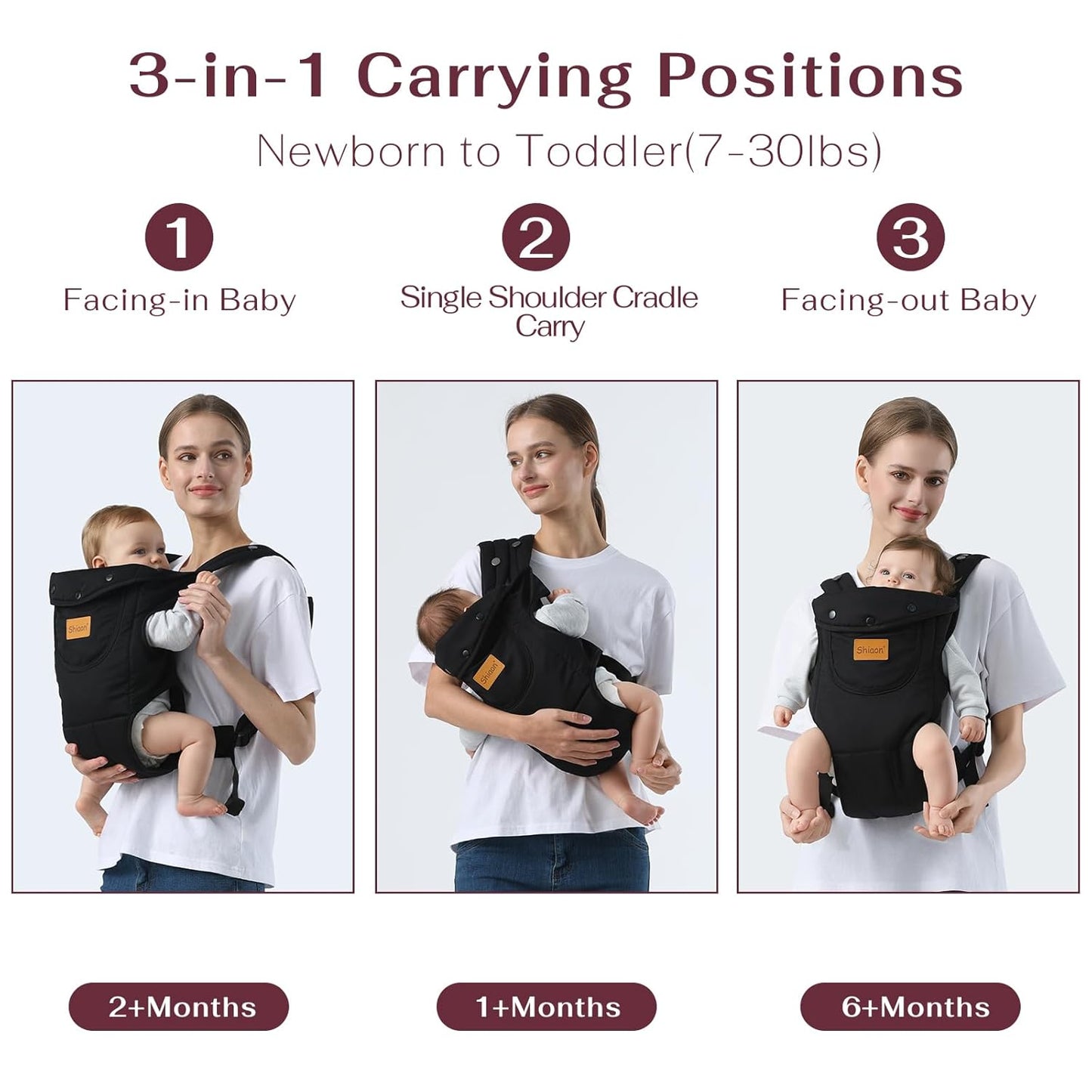 Baby Carrier Newborn to Toddler(7-30lbs), Toddler Carrier Baby Holder 