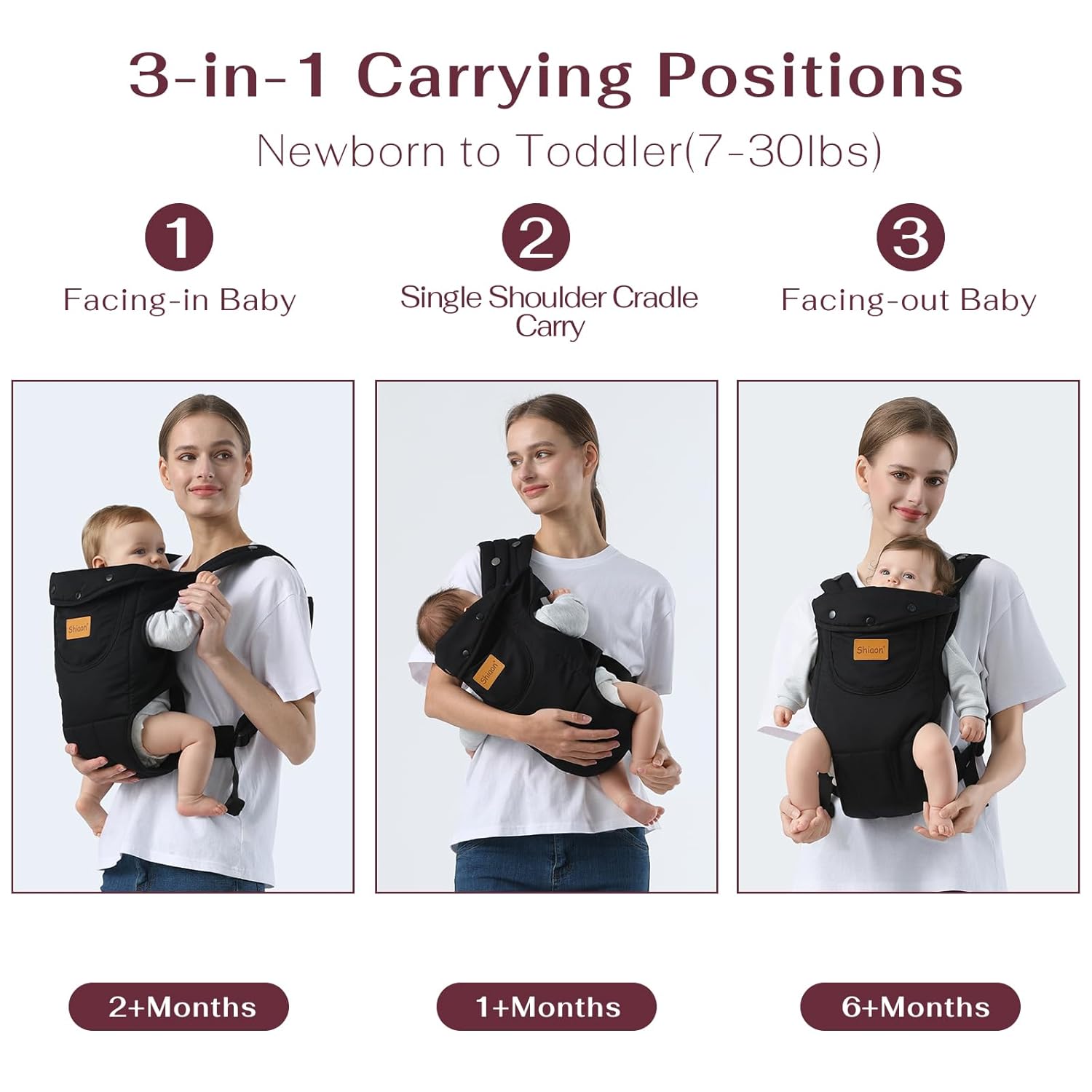 Baby Carrier Newborn to Toddler(7-30lbs), Toddler Carrier Baby Holder 
