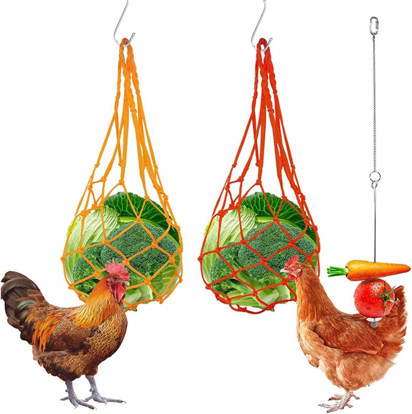 BUYTER Chicken Hanging Feeder Toy Vegetable Skewer Fruit Holder for Hens