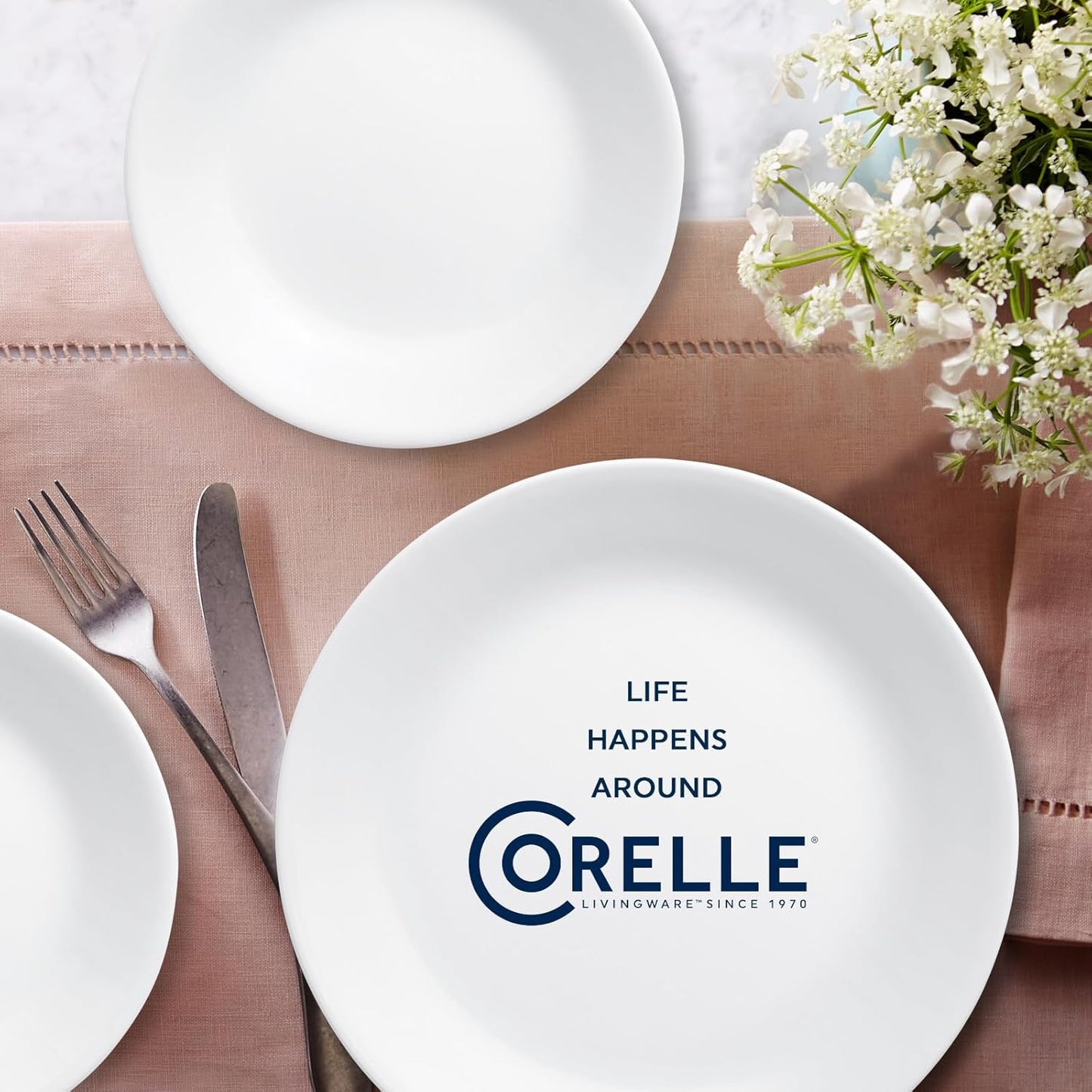 Corelle Vitrelle 18-Piece Service for 6 Dinnerware Set Triple Layer Gl