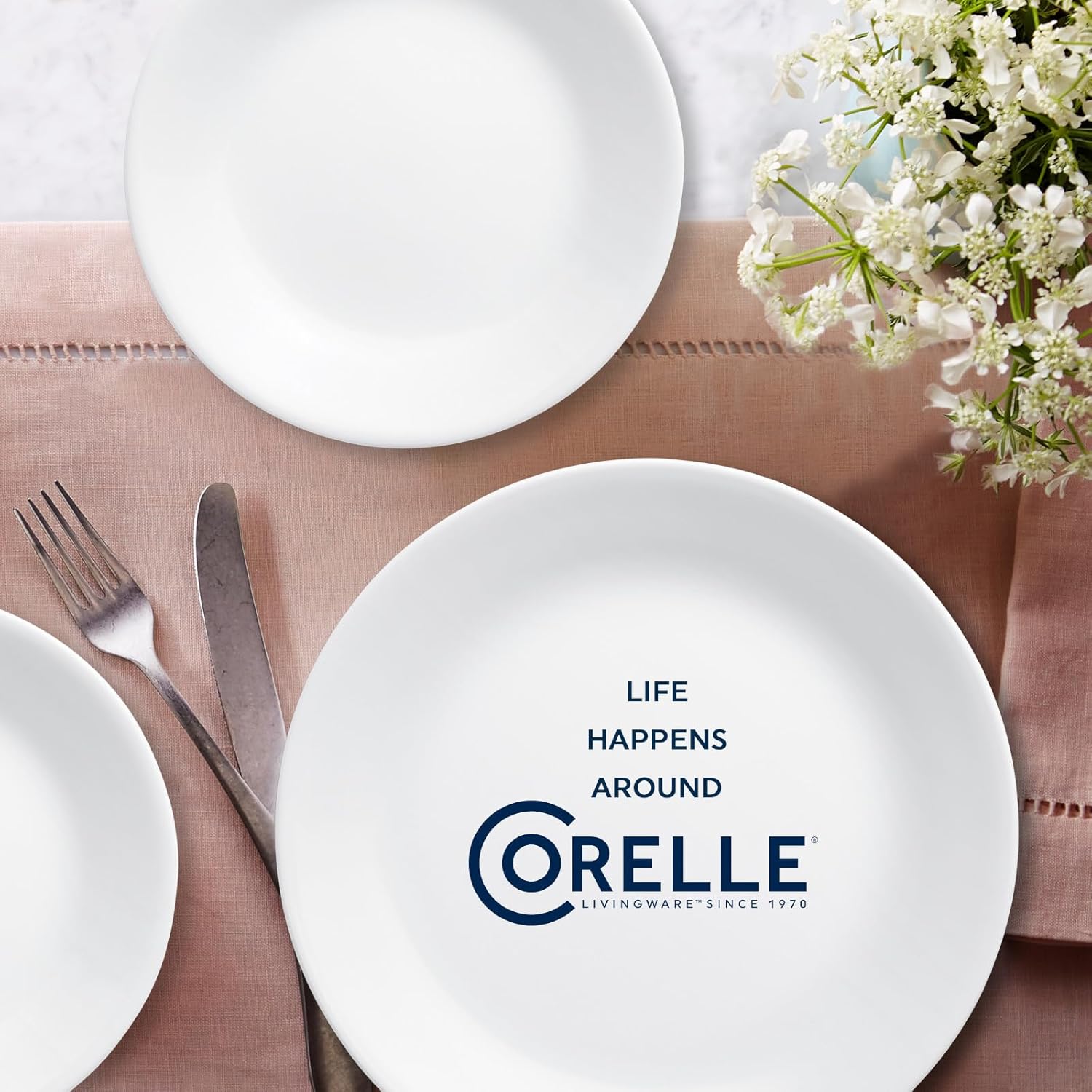 Corelle Vitrelle 18-Piece Service for 6 Dinnerware Set Triple Layer Gl