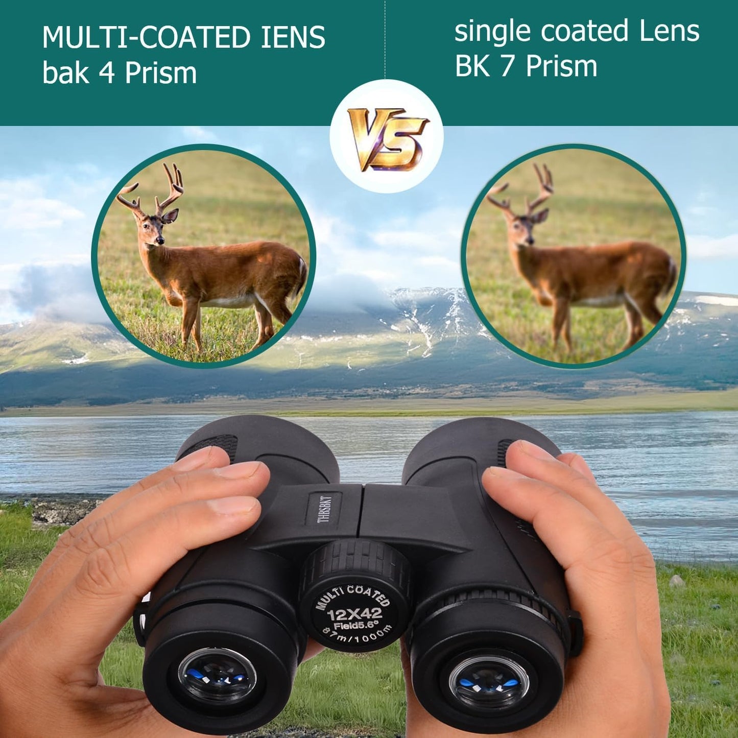 12x42 HD High-Powered Binoculars for Adults - Professional Grade with Advanced Tripod & Phone Adapter, Waterproof Design for Outdoor Travel, Hunting, Birdwatching, and Cruises