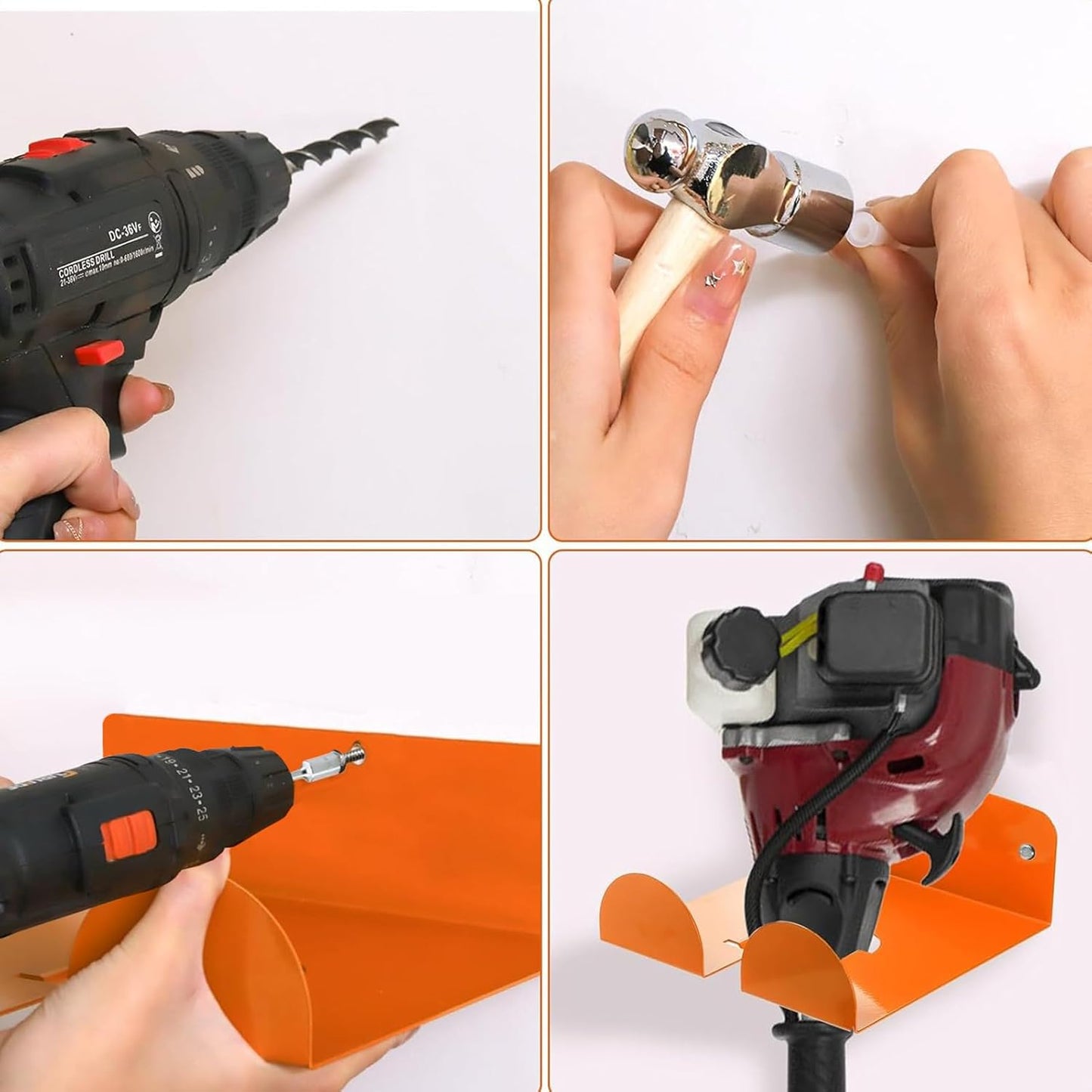 Garden Tool Organizer - Wall Mounted Power Tool Stand, Space-Saving Ru