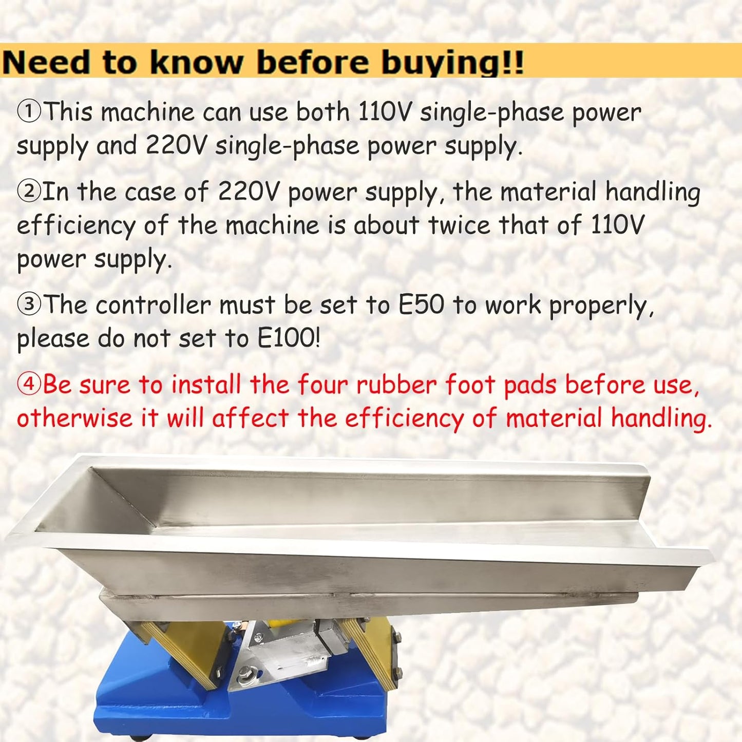 INTBUYING Electromagnetic Vibrating Feeder Shaking Feeding Machine 110V/220V Vibration Feeder GZV-3 for Powder and Granular Materials