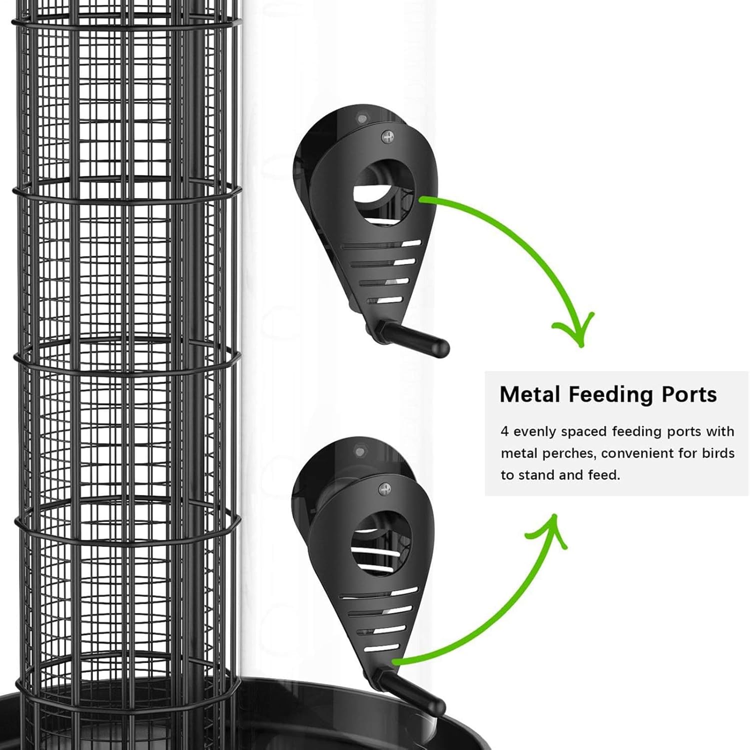 Triple Tube Bird Feeder, Squirrel Proof Feeding Station, Weatherproof 