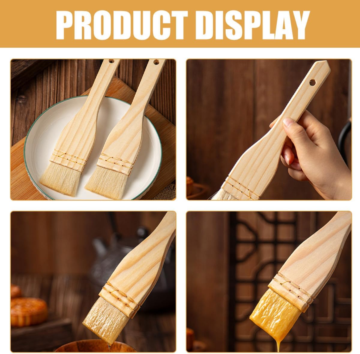 Milisten 2pcs Wool Basting Brush for Barbecue Bbq Sauce and Grill Mari