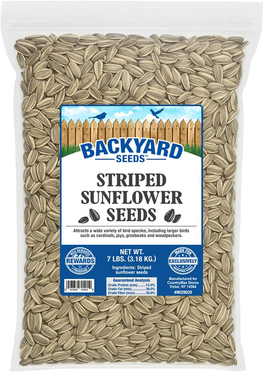 CountryMax Backyard Seeds Striped Sunflower Seeds for Cardinals 7lbs -