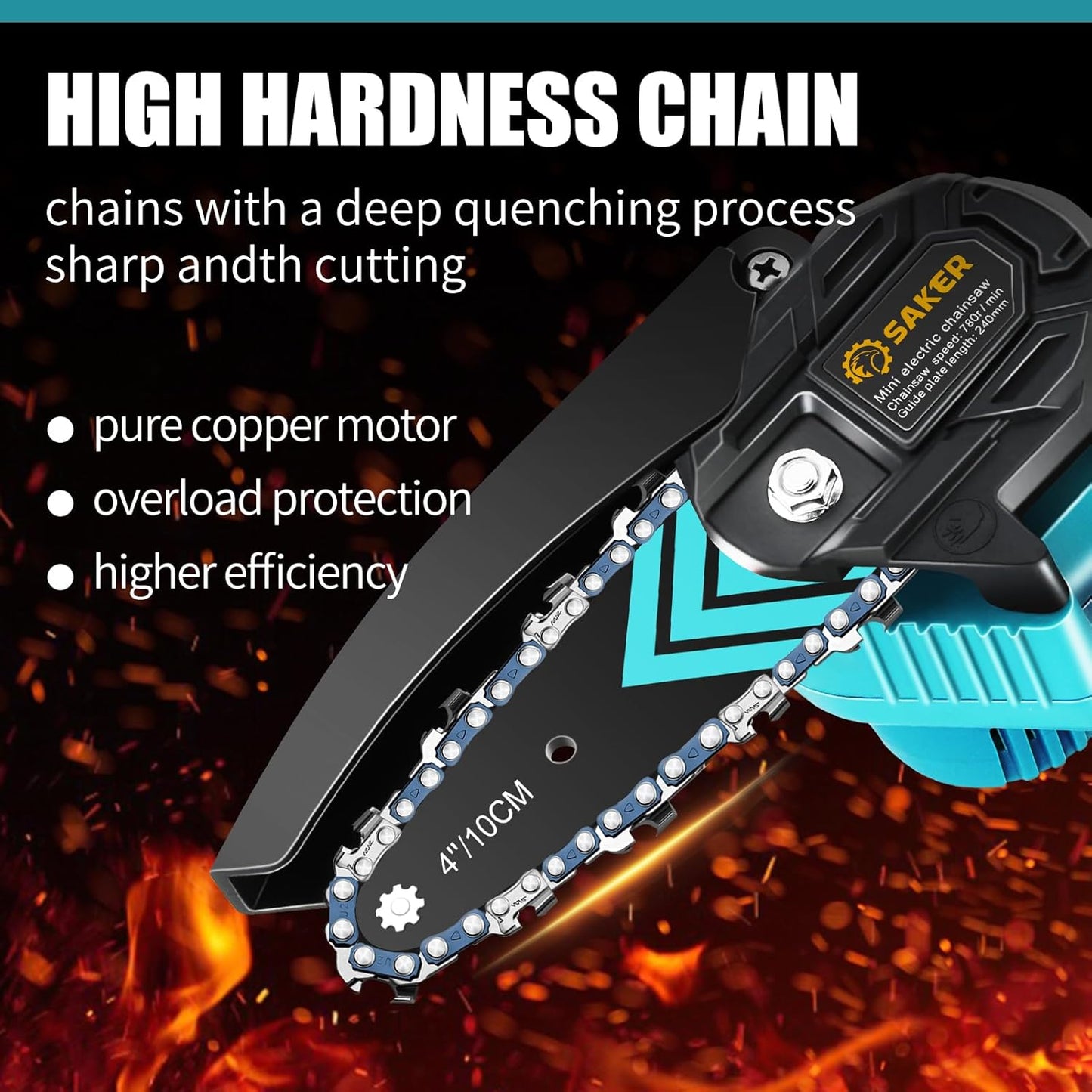Saker Mini Chainsaw,Portable Electric Chainsaws Cordless,Handheld Chai