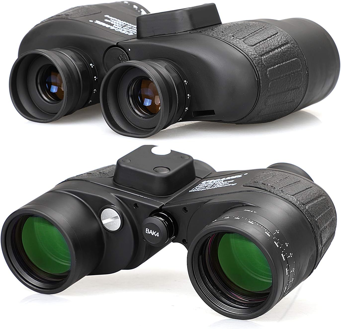 USCAMEL 10x50 Marine Binoculars for Adults, Waterproof Binoculars with Rangefinder Compass BAK4 Prism FMC Lens Fogproof for Navigation Birdwatching Hunting