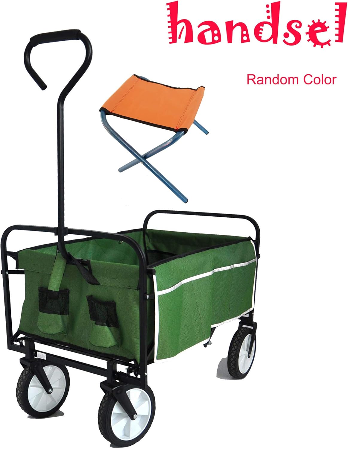Folding Wagon Cart Collapsible Outdoor Utility Wagon with All Terrain Wheels Beach Wagon,Shopping Cart Camping Wagon Heavy Duty Steel for Beach Camping Shopping Sports Portable (Blue4) (Green)