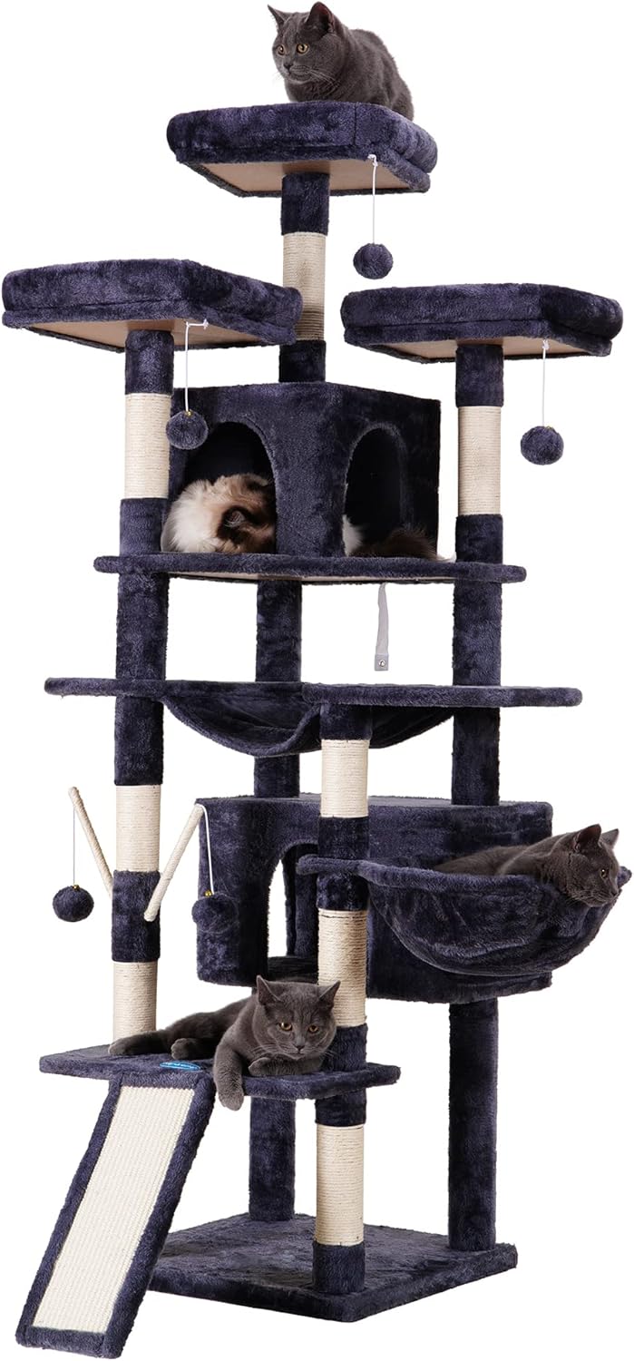 Hey-brother Cat Tree, 71 inches XL Large Cat Tower for Indoor Cats, Mu