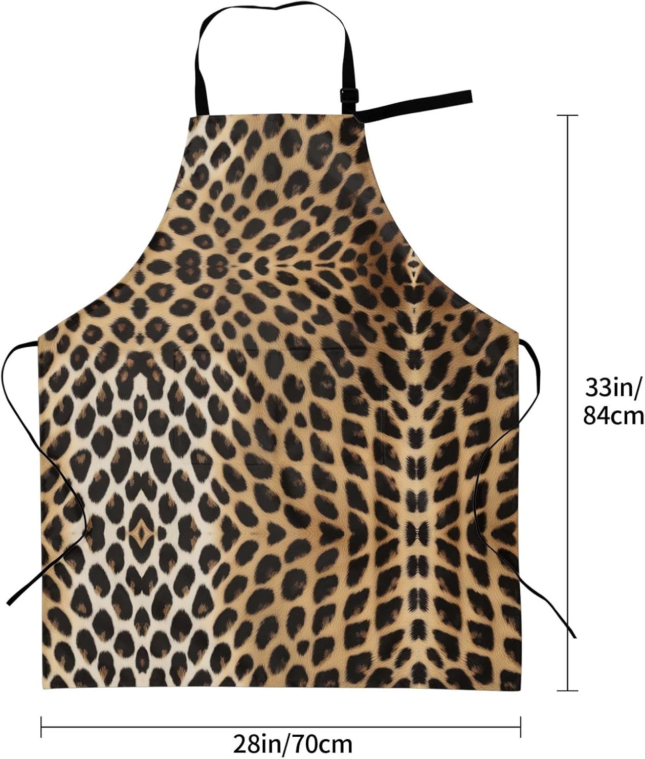 YANYU Leopard Print Print 28x33 In Kitchen Apron Stylish Chef Apron wi