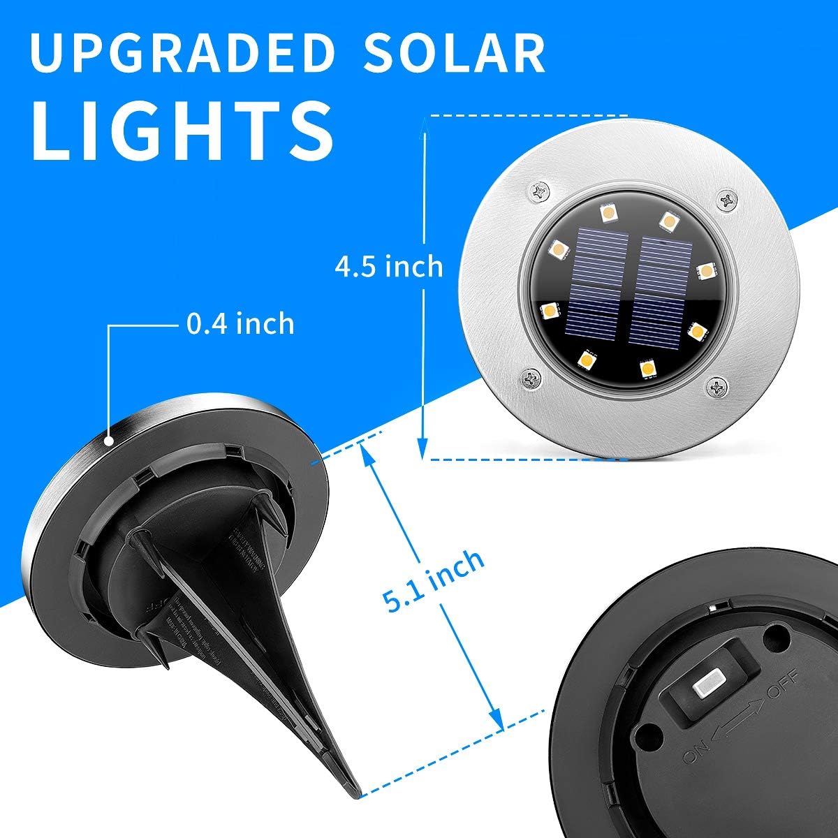 SOLPEX Solar Lights Outdoor Waterproof, 12 Pack Solar Ground Lights, S