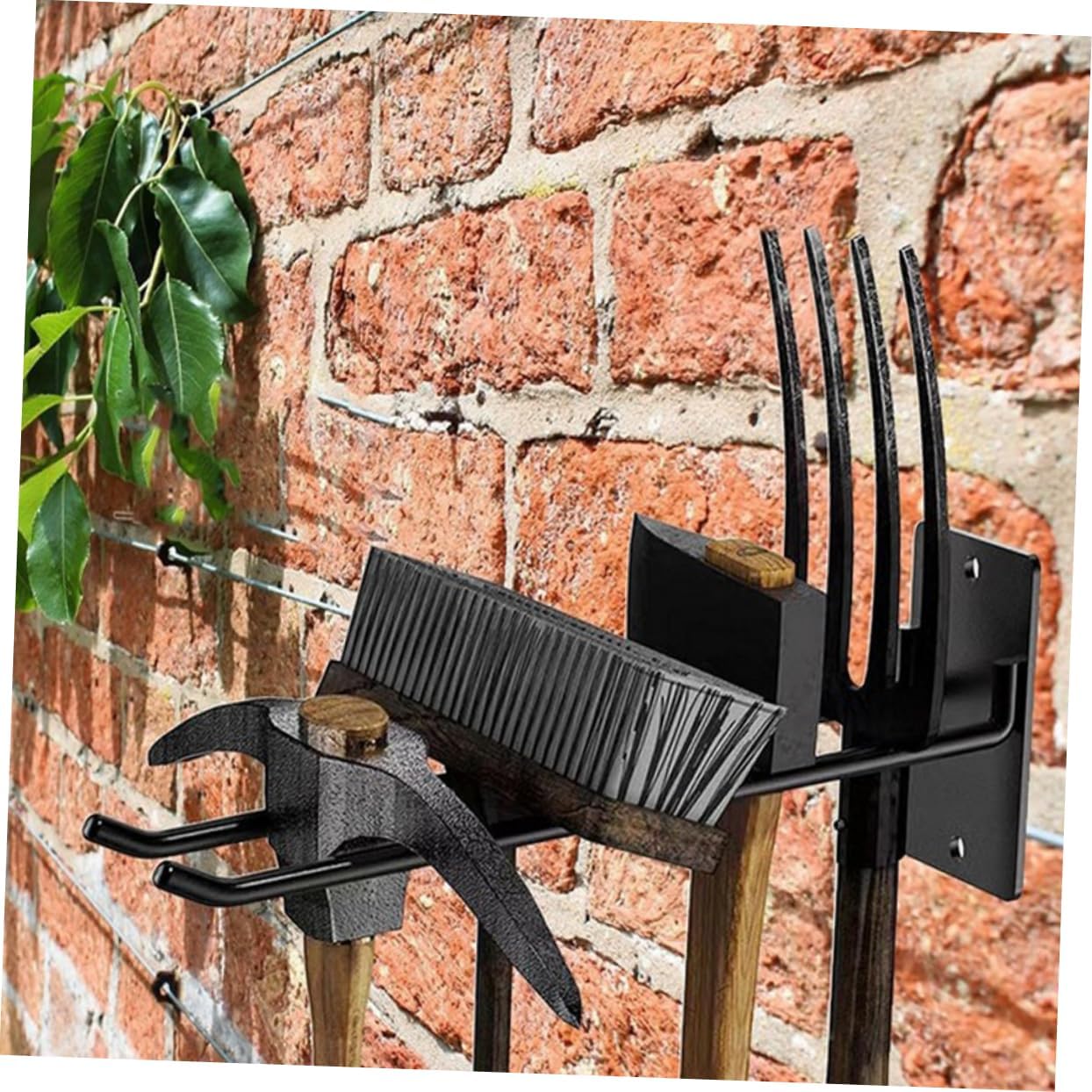 Milisten 2pcs Wall Mounted Garden Tool Organizer Heavy Duty Iron Rake 