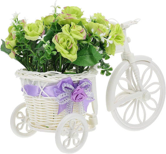 DOITOOL Summer Decorations for Home Indoor Bike Flower Holder Small Shelf Bracket Artificial Flower Arrangements Desktop Plant Stand Bike Display Rack