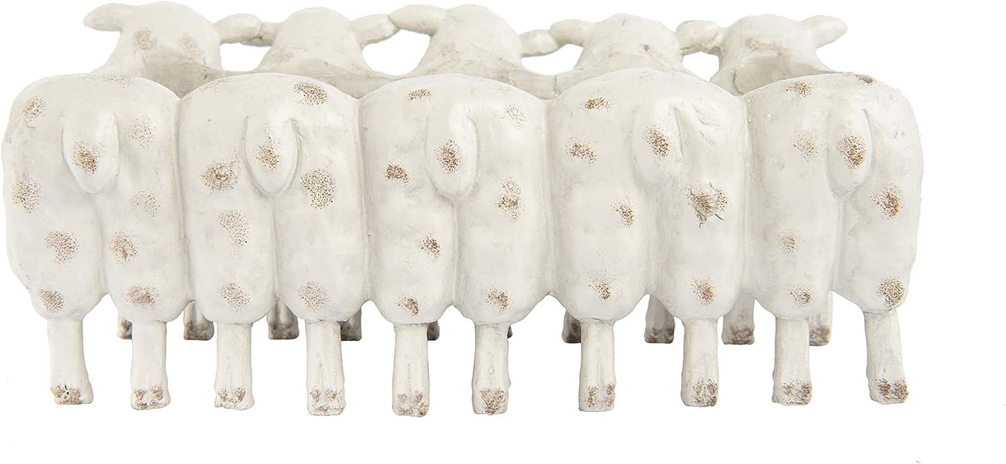 Creative Co-Op Farmhouse Resin Sheep Planter, Cream