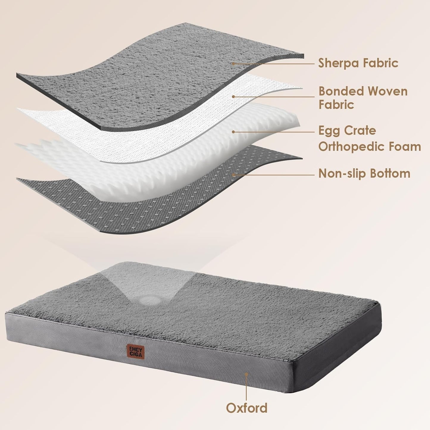 EHEYCIGA Orthopedic XL Dog Beds for Extra Large Dogs with Removable Wa