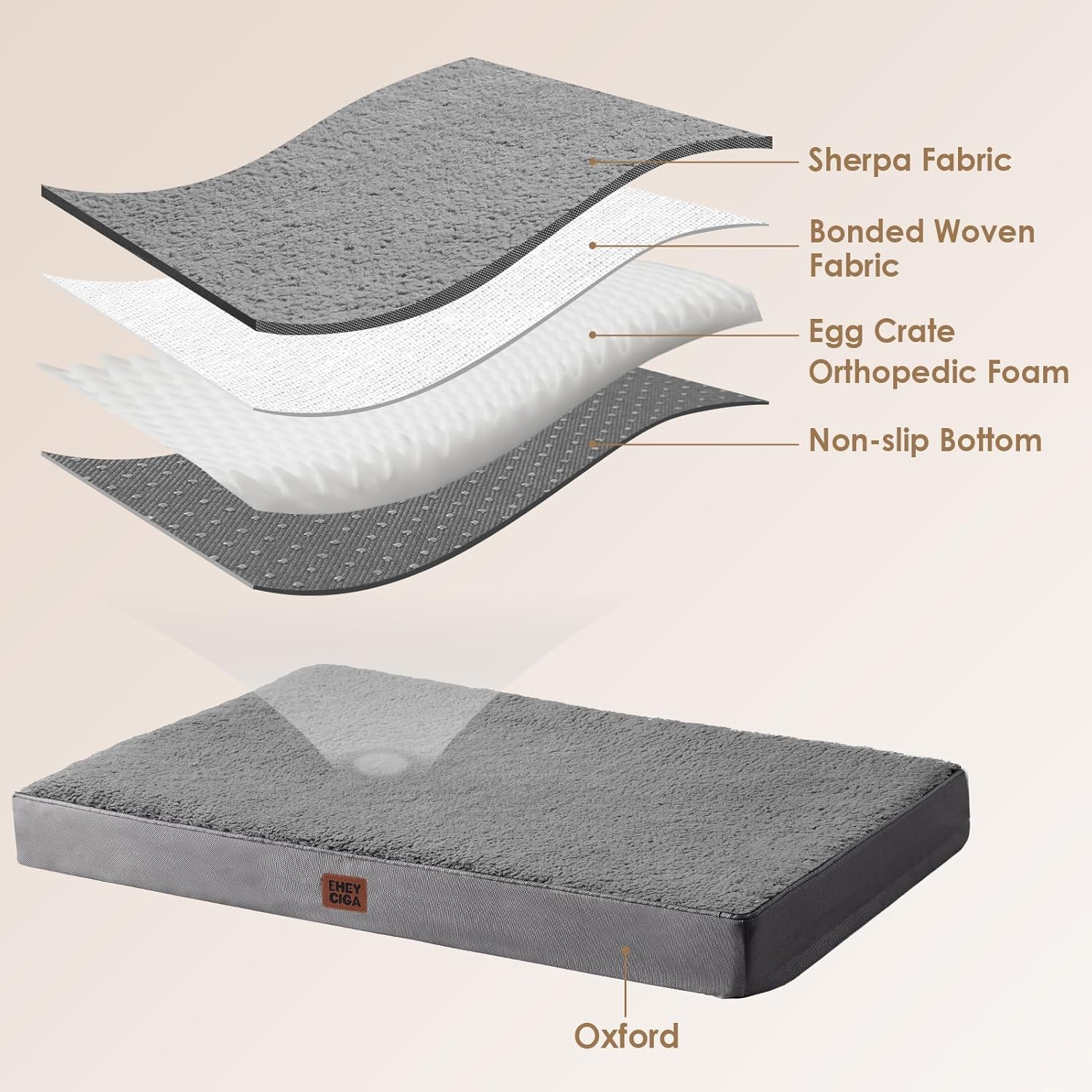 EHEYCIGA Orthopedic XL Dog Beds for Extra Large Dogs with Removable Wa