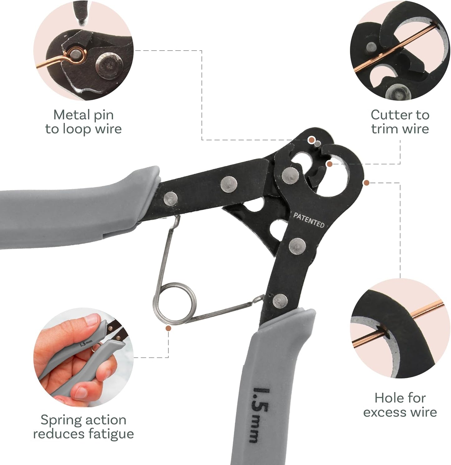 The Beadsmith Original One Step Looper – Create and Trim Consistent 1.5 mm Loops for Jewelry Making, Use With 24-18g Craft Wire (Patented)
