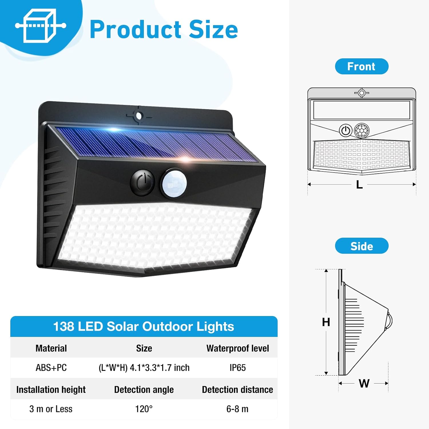 Peasur [6 Packs] Solar Lights Outdoor Motion Sensor Solar Security Lig