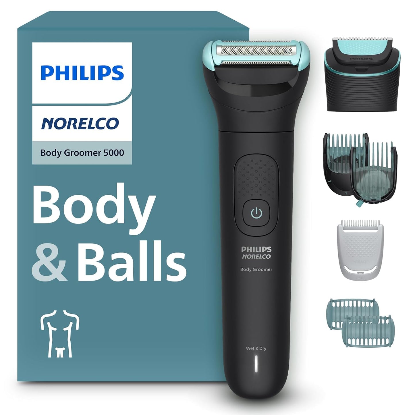 Philips Norelco Body Groomer 5000 Series, Intimate Hair Trimmer & Shav