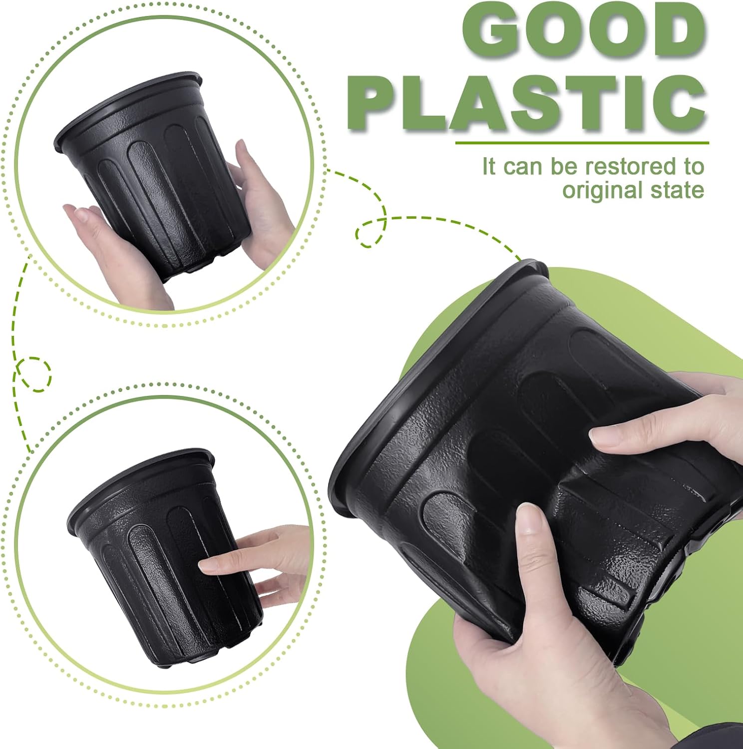 Anyumocz 60 Pcs 1 Gallon Flexible Plant Nursery Pots,Thickened Soft Pl